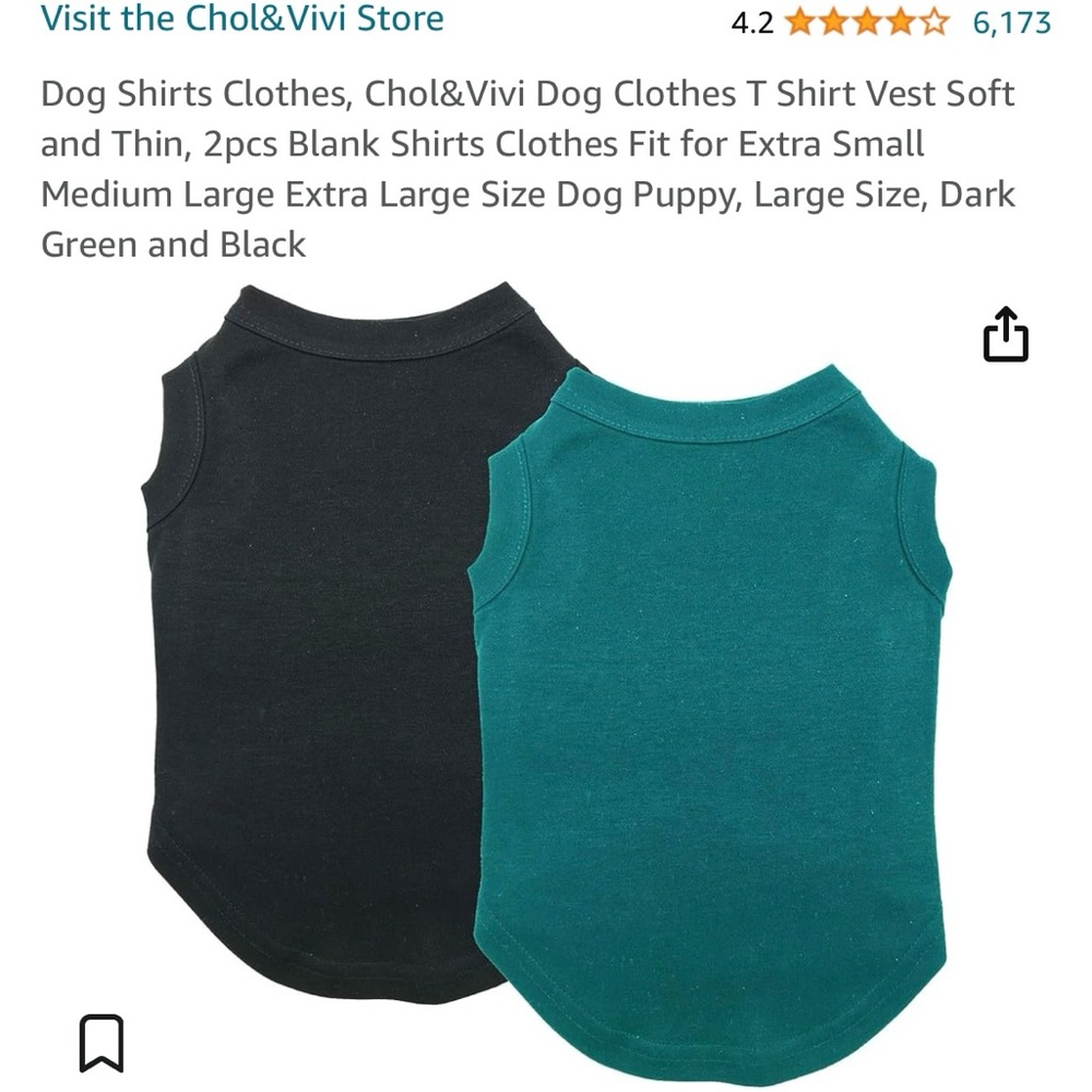 Two Piece Dog Shirts Small